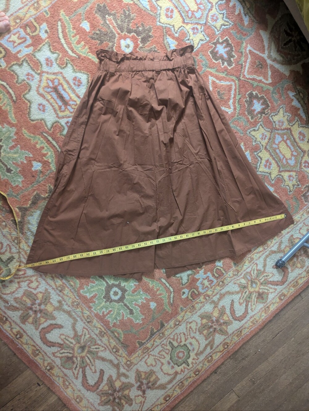 Everlane Rust-Brown Button-Front A-Line Skirt - Picture 11 of 12